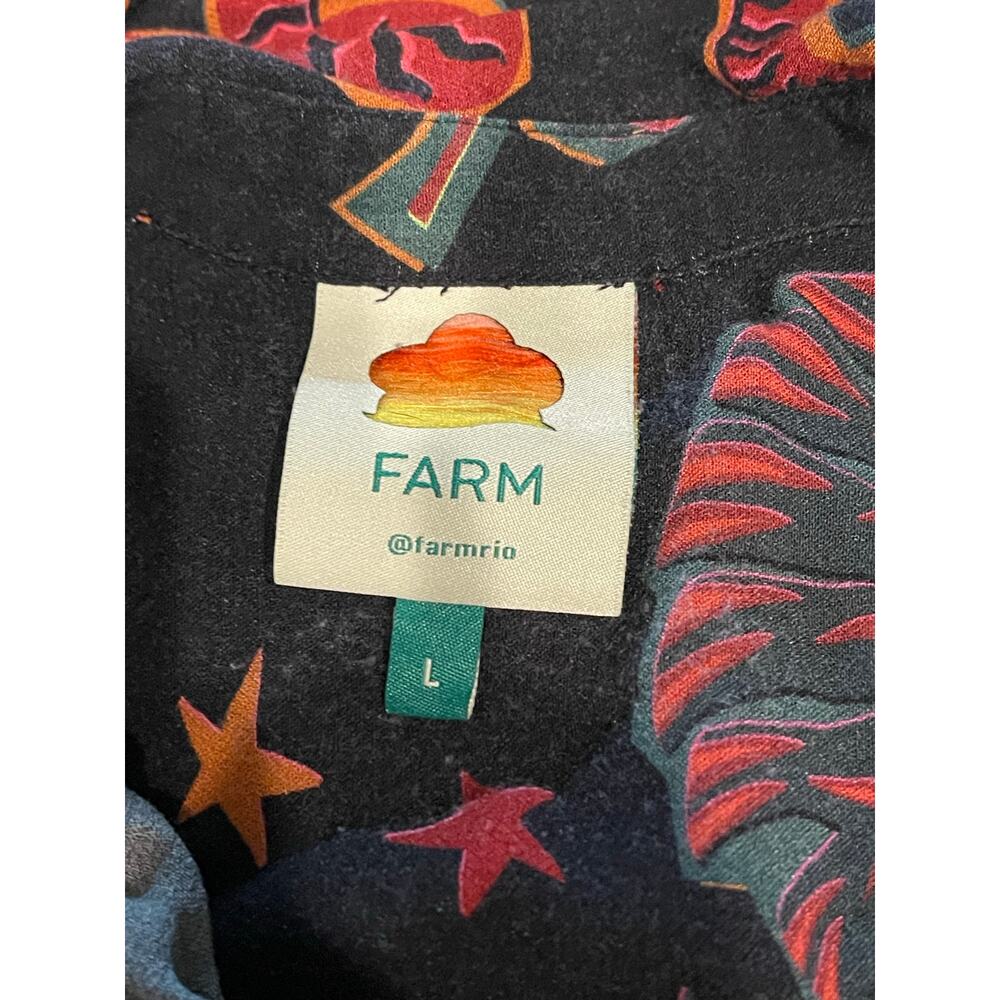 FARM Rio Black Animal Sky maxi shirtdress Size:M - Picture 10 of 11